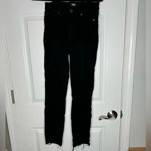 PAIGE Hoxton Ankle Raw Hem‎ Black Denim Jeans Size 25